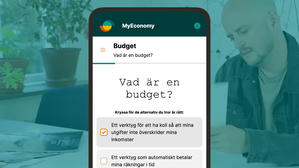 Bild på en mobilapp som hjälper dig att lära dig om vardagsekonomi